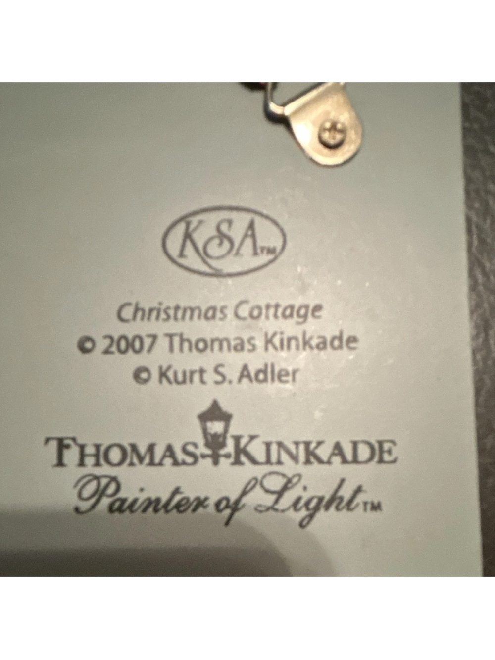 Thomas Kinkade Decorative Accent in Pale Blue and Black